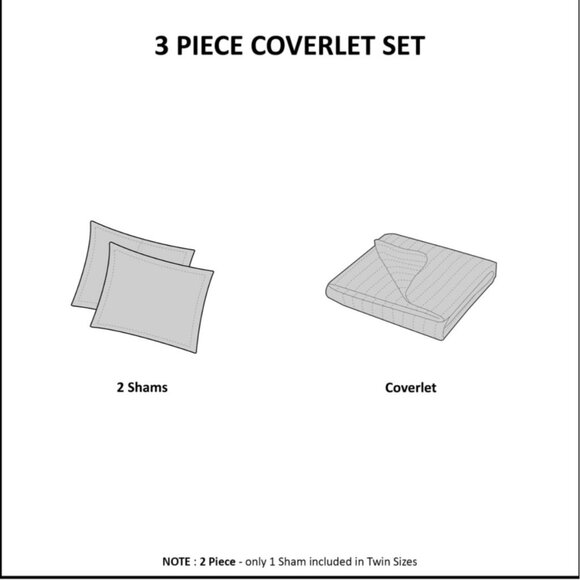 Madison Park Violette 3 Piece Tufted Cotton Chenille Coverlet Set Full/Queen NWT - Picture 5 of 8